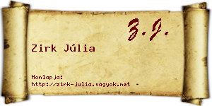 Zirk Júlia névjegykártya